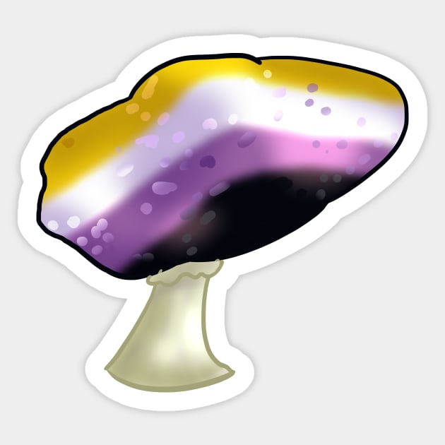 NonBinary LGBTQ Pride Mushroom Sticker by YouAreValid